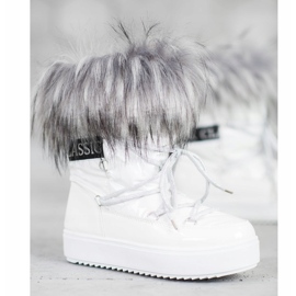 Bella Paris Botas de nieve cálidas con pelo blanco 5