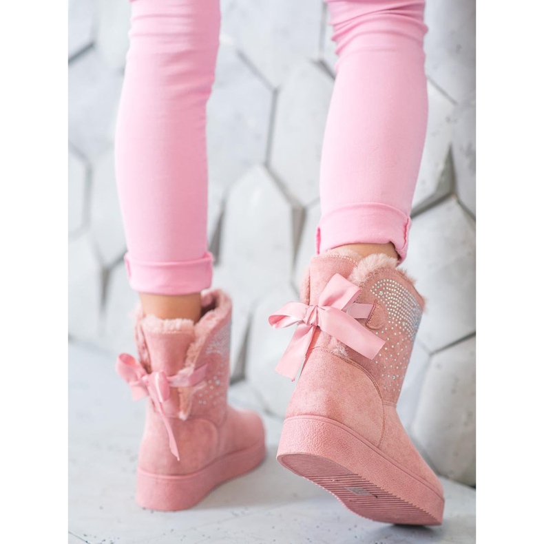 SHELOVET Mukluki con cristales rosado 2