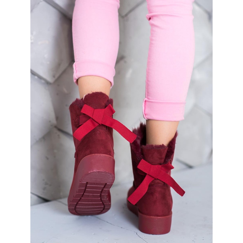 SHELOVET Maroon Mukluki en la plataforma rojo 1 SHELOVET Maroon Mukluki en la plataforma rojo 1