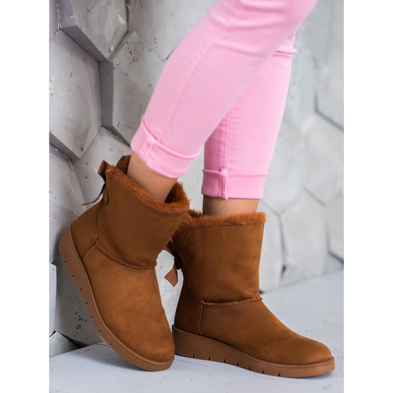 SHELOVET Camello mukluki en la plataforma marrón 1