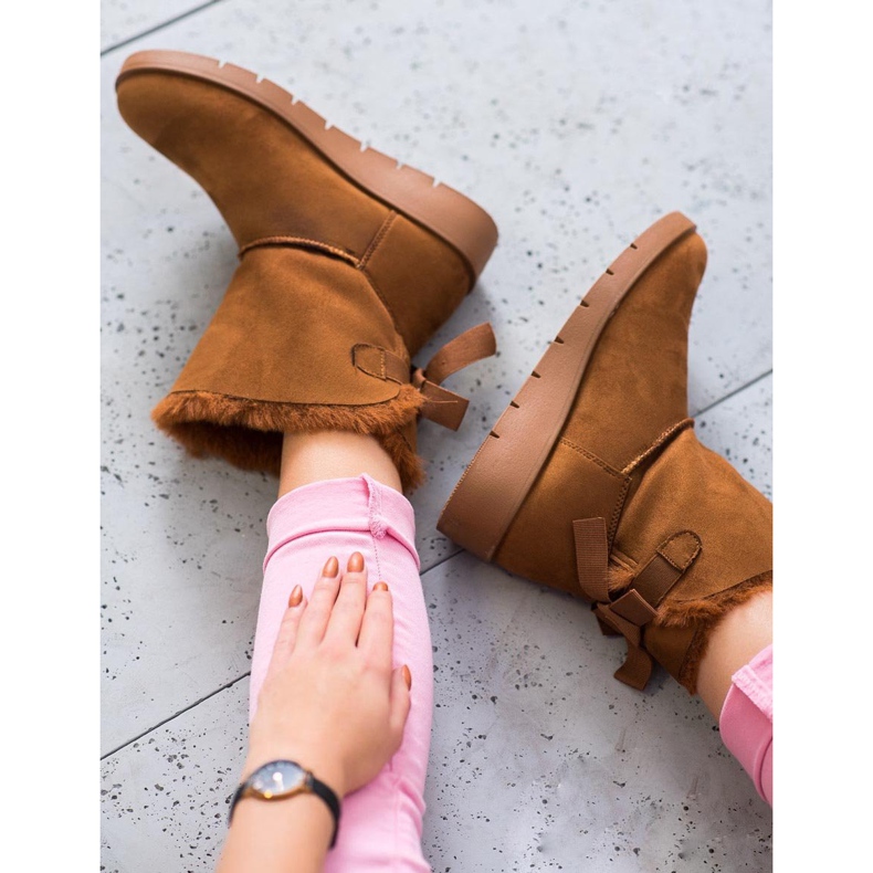 SHELOVET Camello mukluki en la plataforma marrón 2