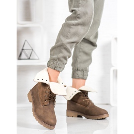 Super Me Botas con cordones caqui verde 1 Super Me Botas con cordones caqui verde 1