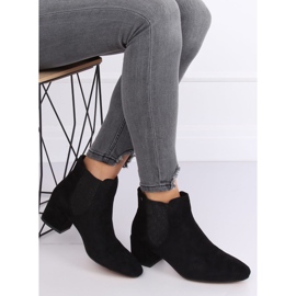 Botines Chelsea negros con tacón ancho B-6858 Negro 1