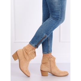 Bota campera corta ante beige 9166 Beige 4