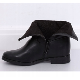 Botas de grano negro con cuña oculta G-7607 Negro amarillo 4