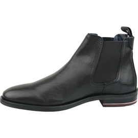 Botines Chelsea de cuero Signature de Tommy Hilfiger M FM0FM02421 990 negro 1 Botines Chelsea de cuero Signature de Tommy Hilfiger M FM0FM02421 990 negro 1