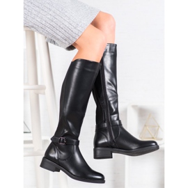 Ideal Shoes Botas de montar clásicas negro 1