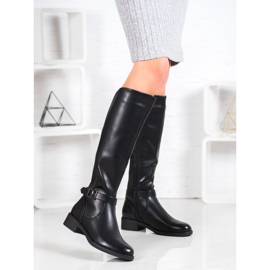 Ideal Shoes Botas de montar clásicas negro 3