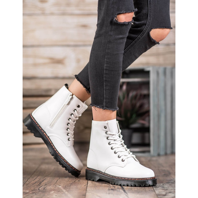 SHELOVET Trabajadores blancos con cuero ecológico 1