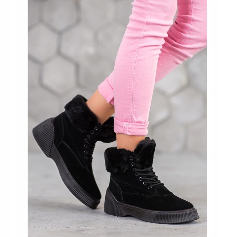 SHELOVET Taperki de moda en la plataforma negro 1