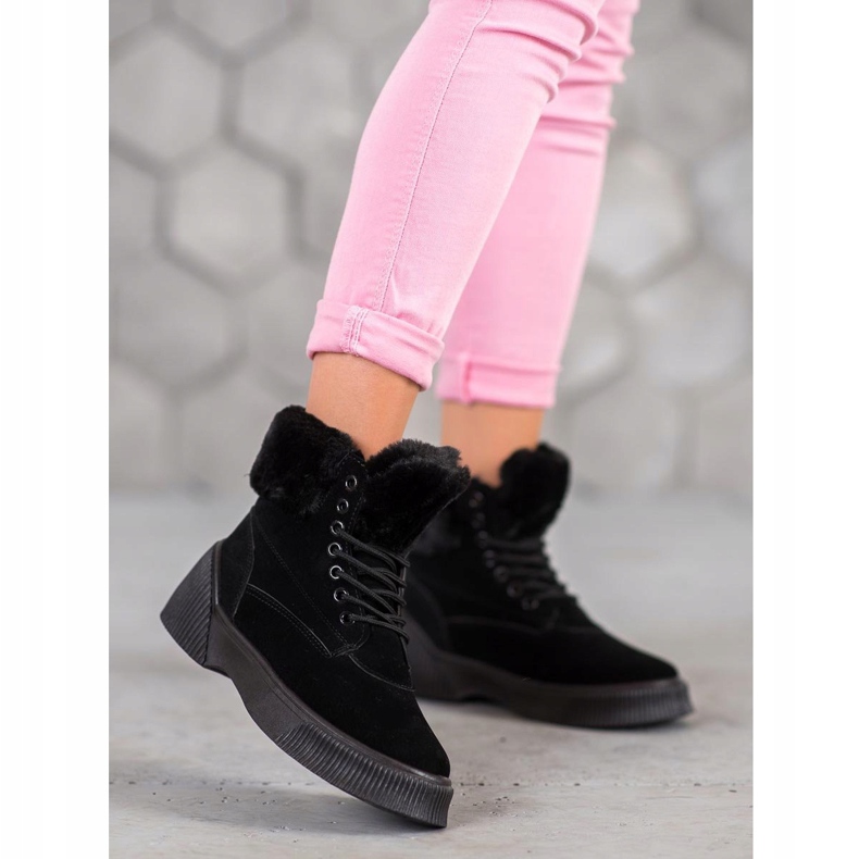 SHELOVET Taperki de moda en la plataforma negro 2