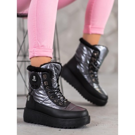 Bella Paris Botas de nieve de moda gris 1