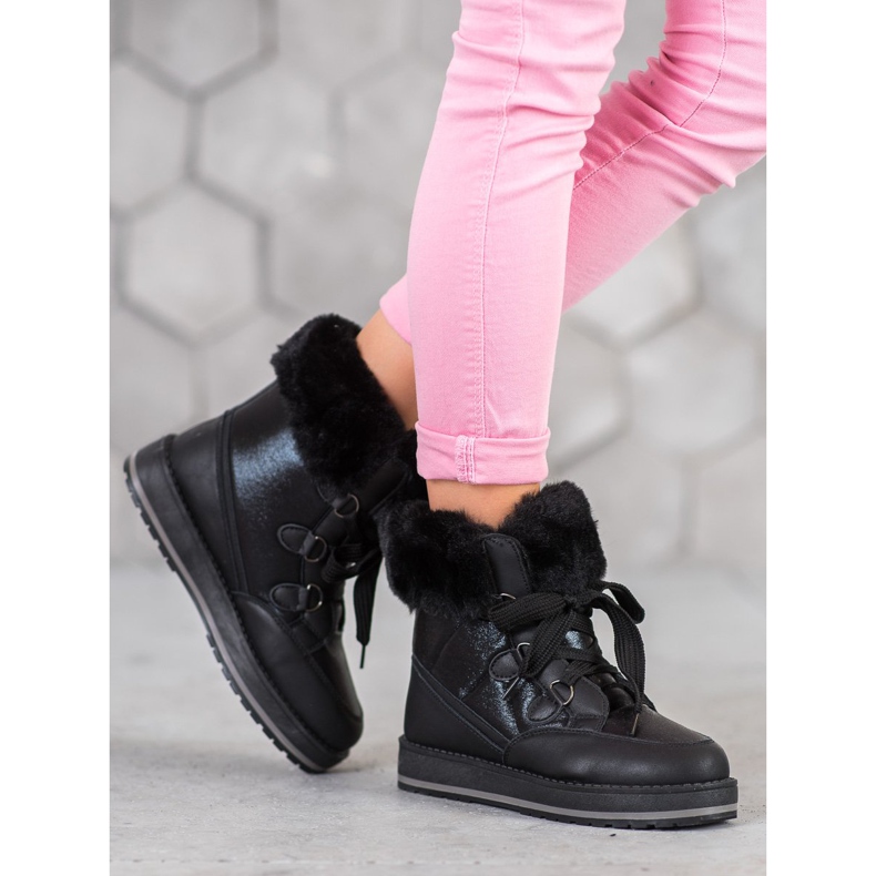 Muto Botas de nieve brillantes negro 1