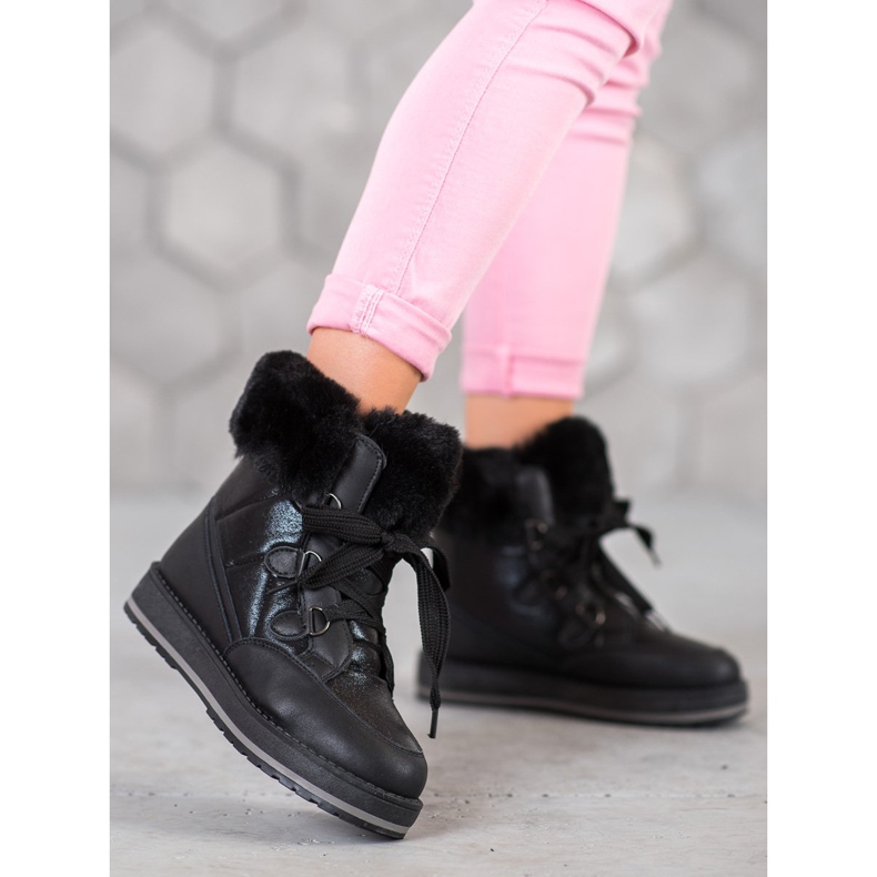 Muto Botas de nieve brillantes negro 2