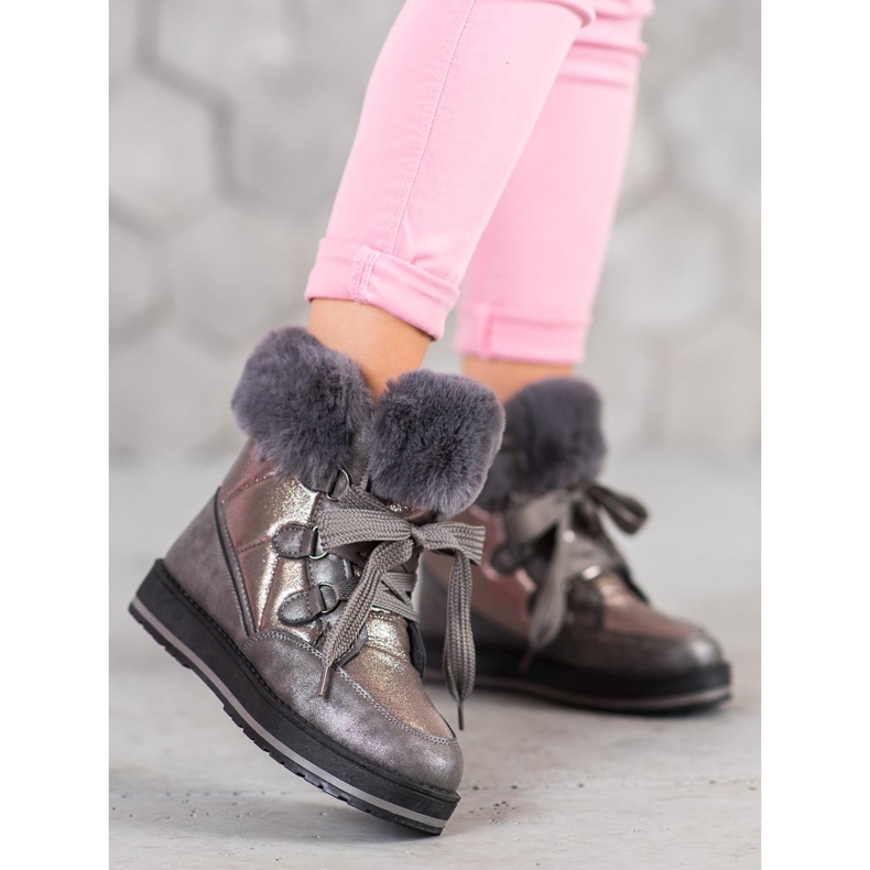 Muto Botas de nieve brillantes gris 2 Muto Botas de nieve brillantes gris 2