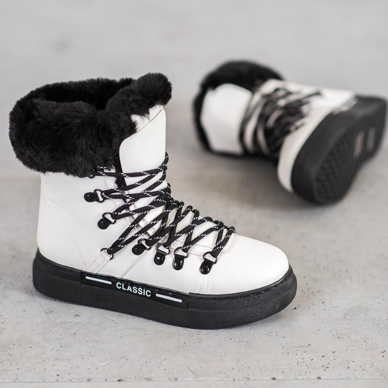 Bella Paris Botas de nieve blancas clásicas blanco 1