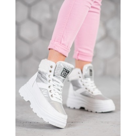 Bella Paris Zapatillas con piel de oveja blanco 2
