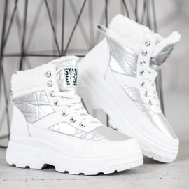 Bella Paris Zapatillas con piel de oveja blanco 4