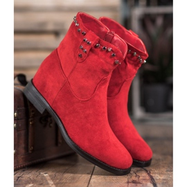 Ideal Shoes Botas camperas calentitas con chorros rojo 4