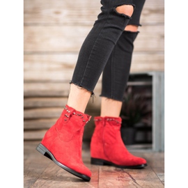Ideal Shoes Botas camperas calentitas con chorros rojo 1 Ideal Shoes Botas camperas calentitas con chorros rojo 1