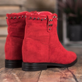 Ideal Shoes Botas camperas calentitas con chorros rojo 3