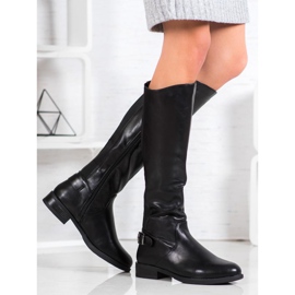 SHELOVET Botas de montar cómodas negro 3