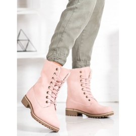 SHELOVET Botas de montaña con vástago retráctil rosado 4