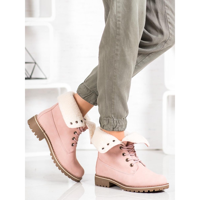 SHELOVET Botas de montaña con vástago retráctil rosa 1