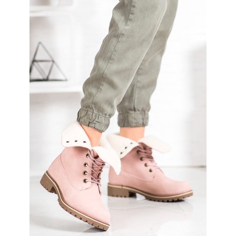 SHELOVET Botas de montaña con vástago retráctil rosa 2