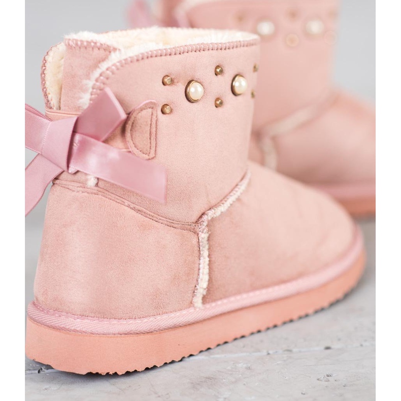 Bella Star Mukluki de ante con cuentas rosado 1