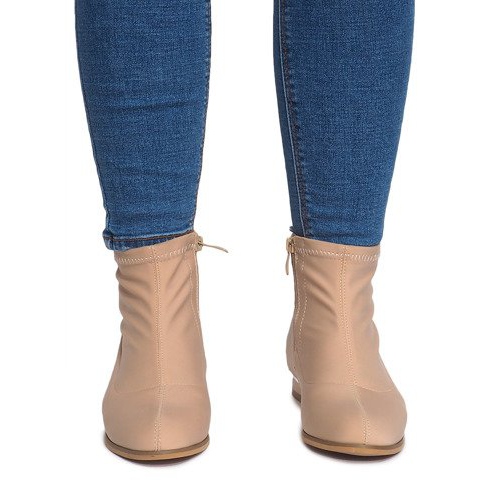 Botas de material elegante 26003 Beige 1