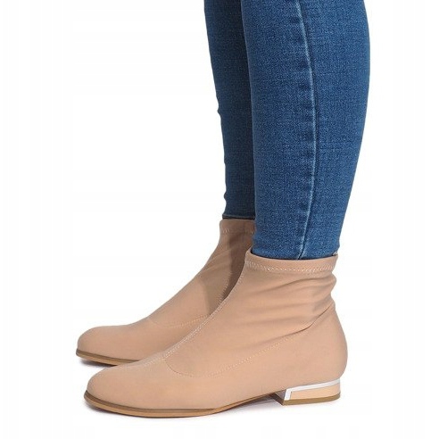 Botas de material elegante 26003 Beige 2