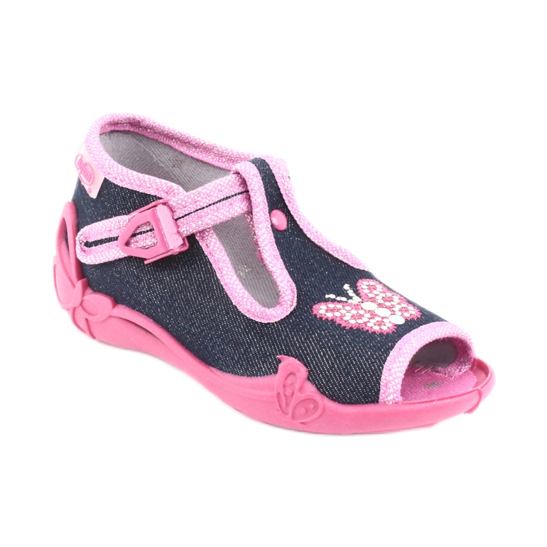 Calzado infantil befado 213P112 azul marino rosado gris 1