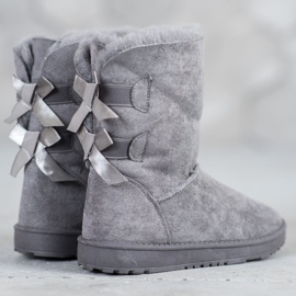 Haver Botas de nieve cálidas con lazos gris 5