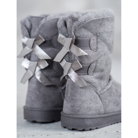 Haver Botas de nieve cálidas con lazos gris 6