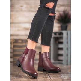 SHELOVET Cómodas botas burdeos rojo 3