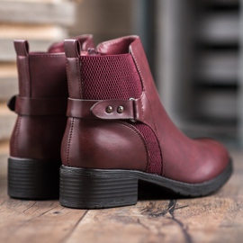 SHELOVET Cómodas botas burdeos rojo 6
