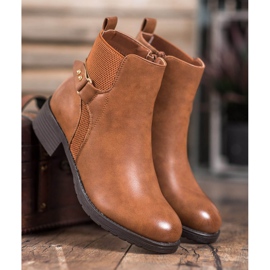 SHELOVET Cómodas botas de camello marrón 3