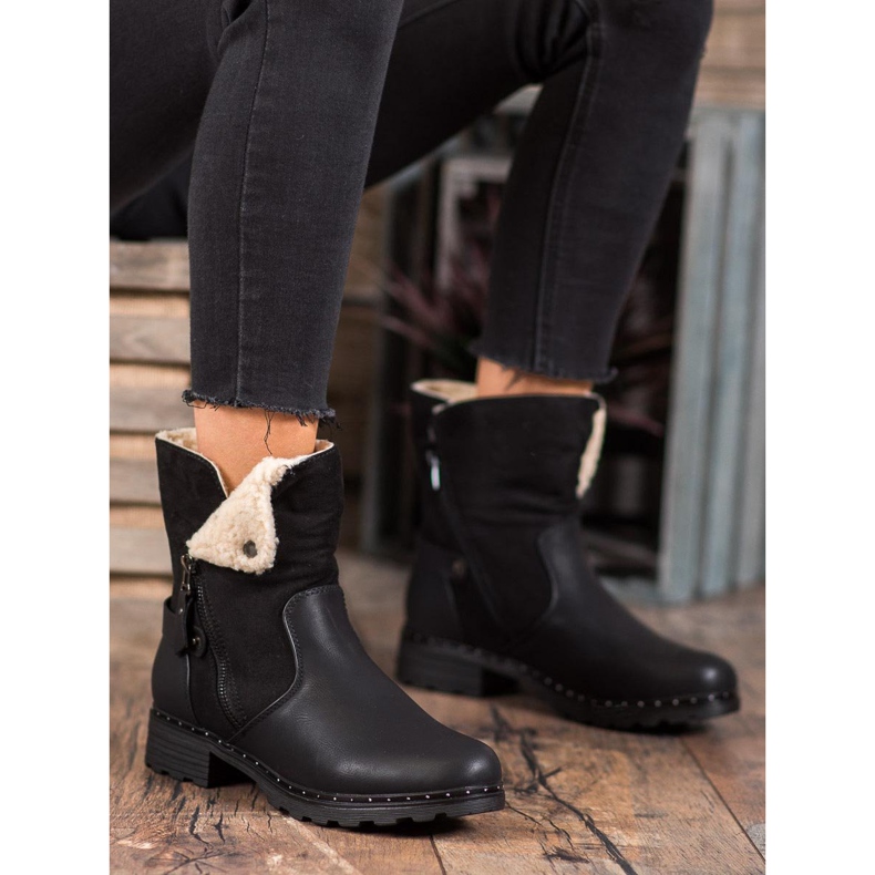 SHELOVET Trabajadores con un zapato enrollado negro 2