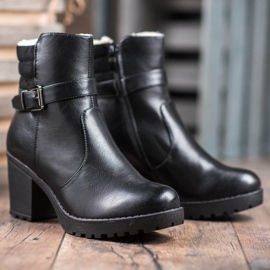 J. Star Cómodas botas de cuero ecológico negro 4