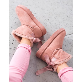 SHELOVET Mukluki caliente con un lazo rosa 2