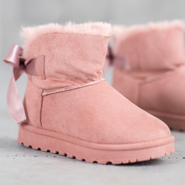 SHELOVET Mukluki caliente con un lazo rosado 5