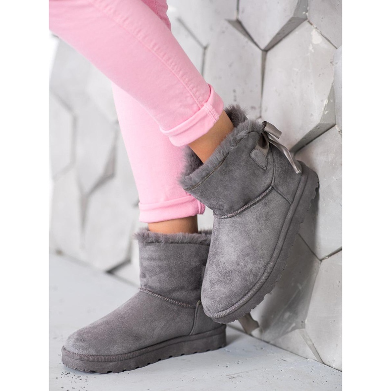 SHELOVET Mukluki caliente con un lazo gris 1 SHELOVET Mukluki caliente con un lazo gris 1