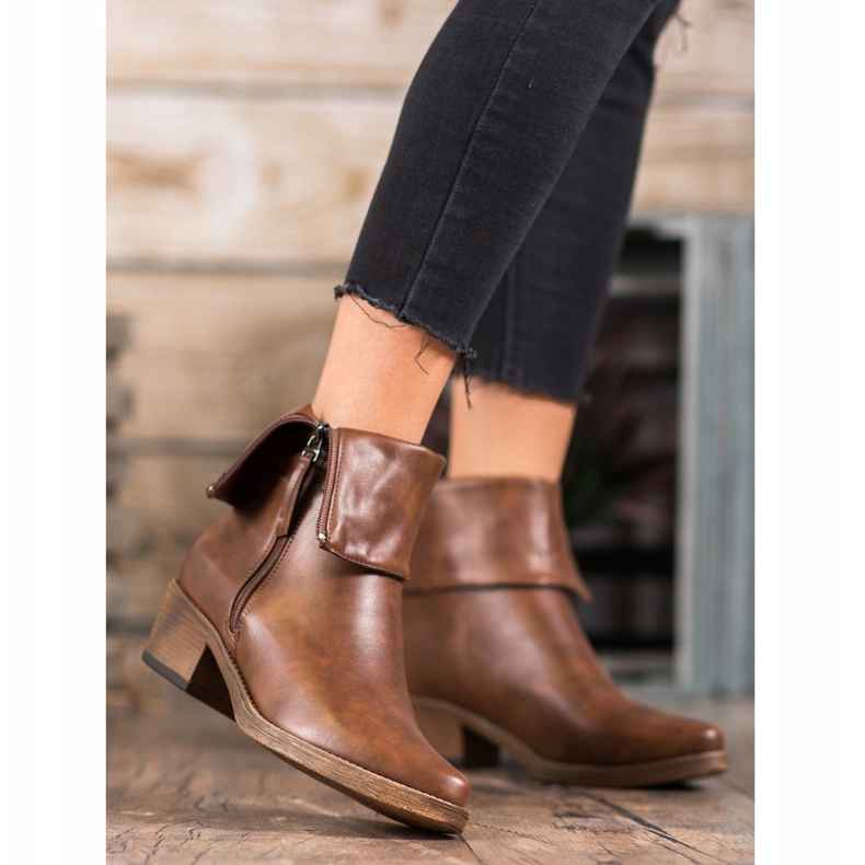 Kylie Botas de vaquero con empeine enrollable marrón 2 Kylie Botas de vaquero con empeine enrollable marrón 2