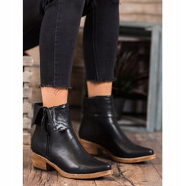 Kylie Botas de vaquero con empeine enrollable negro 2