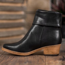 Kylie Botas de vaquero con empeine enrollable negro 5