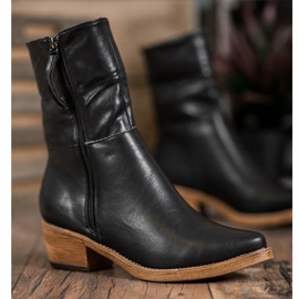 Kylie Botas de vaquero con empeine enrollable negro 1