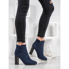 Ideal Shoes Botas clásicas de tacón alto azul 7