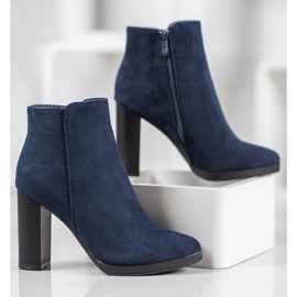 Ideal Shoes Botas clásicas de tacón alto azul 4