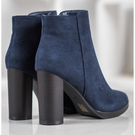 Ideal Shoes Botas clásicas de tacón alto azul 2